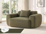 Artiss Compressed Armchair Sofa with Cushion Corduroy No Assembly Green UPHO-L-ARM02-COM-GN