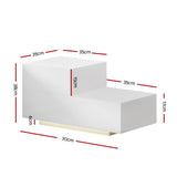 Artiss Bedside Tables LED 2 Drawers - REMI White FURNI-L-BS05-LED-WH
