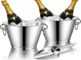 metal champagne, beverage, wine, party, cold keeping, 2 piece V1106-122-SIL-66106