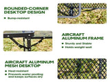 Folding Grill Table 135x60cm Portable Height Adjustable Camping Table with 2 Wing Panels Mesh V985-GRILLTABLE