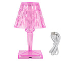 LED Crystal Table Lamp Transparent Prism Dimmable Desk Lamp USB Charging Indoor LightingPink V1294-YM0901-3119210122318