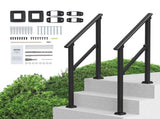 2 PCS 2-3 Handrails for Outdoor for Seniors Porch Deck Black Square Tube V952-FGDHGZLSLZFS730X7V0