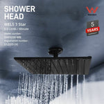 ShowerHead: Palila: Shower head - Square 200mm - Matt Black V227-7050263002493