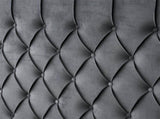 Paris Tall Tufted Velvet Dark Grey Bed with Storage Drawer - King V292-BED-PARIS-KING-GREY