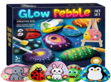 Glow in Dark Rock Painting Kit, Creative Art Supplies, DIY Craft Set for Kids Ages 6-12 V1369-AZ3-W-10323