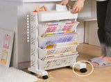 Movable Bookshelf Large Capacity Rotatable Removable Plastic Practical Rolling Organization Shelf 5 V1294-YM0703-3117230064011