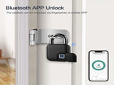 New Fingerprint Padlock, Bluetooth Lock, with Phone App Unlock, Suitable for Outdoor, School, V1370-AZ4-01491