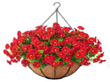 Artificial Petunia Hanging Flower Arrangement Red White Blue Flowers Outdoor - Multi-color - Size 2 V1347-112-04031-MLT-2