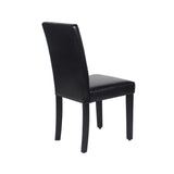 2x Wooden Frame Black Leatherette Dining Chairs with Solid Pine Legs V43-DC-MON-BLN