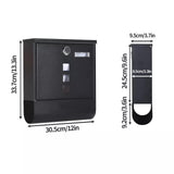 Lockable Mailbox Wall Mounted Mail Letter Post Box with Newspaper Holder Rack V767-JJ-ZR1233