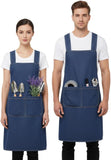 Lightweight Cotton Denim Apron with Front Pocket, Adjtable Bib Apron for Men Women Chef Apron, V1258-DP02-F-385