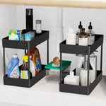 2 Tier Multi-Purpose Under Sink Organizer Shelf Storage Rack for Bathroom and Kitchen V178-84411