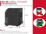 32 Inch Small Grill Cover, Heavy Duty Waterproof 2 Burner Gas BBQ Cover, Compatible with Weber V1258-DP02-C-145