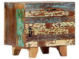 Hand Carved Bedside Cabinet 40x30x50 Cm Solid Reclaimed Wood 43_247911