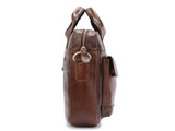 Brown Men's Genuine Leather Shoulder Bag - Vintage Business Briefcase V888-ELOSUNG12653
