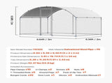 Metal Chicken Coop, 9.8x6.5x6.5ft Large Walk-in Chicken Runs with Cover, Doom Roof Hen House V952-JSJS322MYDDMEUEN5001V0