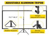 Tripod Projector Screen with Stand 100inch 169 4K HD Projection Screen Stand Wrinkle-Free Height V952-TYPMDZC10016968W7V0