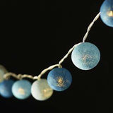 1 Set of 20 LED Blue 5cm Cotton Ball Battery Powered String Lights Christmas Gift Home Wedding Party V382-BLUEBALLBATT20