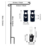 Mini Pole Holder With 2 Clips Garden Stand Stakes Yard Outside Black V1369-AZ3-W-14692