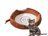 S Convertible Tree Stump Cat Bed - Foldable, Dual-Use, Four-Season Pet Nest with Double Doors V888-ELOSUNG13487