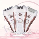 4-in-1 women's hair removal, electric epilator, shaver, foot file, trimmer, USB rechargeable, IPX6 V1347-111-56672-SKY-L