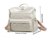 Grey Fashionable Large-Capacity Women's Backpack - Waterproof, Durable, High-Quality PU Leather V1265-263-GREY2