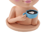Resin Face Plant Pot Creative Cute Small Drinking Coffee Succulent Planters with Drainage Hole for V1294-YM0901-3115240016712