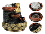 Desktop Buddha Statue Fountain Flowing Water Ornament with Light and Ball Resin Landscape V1294-YM0901-3111200176011