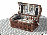 Alfresco 4 Person Picnic Basket Set Wooden Blanket Cooler Bag Outdoor Insulated PICNIC-4PPL-CHEESE-COPP