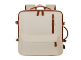 Beige Expandable Laptop Backpack with USB Port - Stylish Travel & Business Daypack V888-ELOSUNG32798