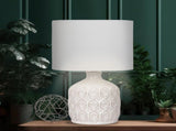 Sarantino Patterned Ceramic Table Lamp in Cream LMP-MLM-4504