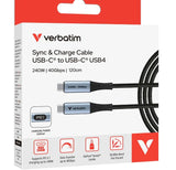 Verbatim Sync & Charge USB C to USB C 240W 40 Gbps Display 120 cm V1202-V2-CBV-31849