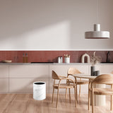 White Marble Texture Waste Container PP for Home Practical and Stable V1192-AZ-W-32916