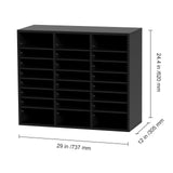 Wood Literature Organizer Adjustable File Sorter 24 Compartments Black V952-MZWJZLFPJBH243C54V0