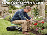 Gardeon Gardening Cart with 360&deg Swivel Seat Rolling Work Seat with Adjustable Height & GCT-STEEL-130KG-LGR