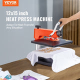 Heat Press Machine 12x15in 5in1 Sublimation Transfer T-shirt Plate Mug Cup V952-XKTF91012155172EDV3