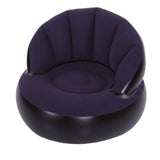 Flocked Air Sofa Widened Thickened PVC Ergonomic Inflatable Camping Chair with Backrest for Indoor V1294-YM0901-3116260001811