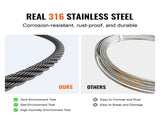 T316 Stainless Steel Cable 3.18mm 7x7 Steel Wire Rope 152.4m Cable Railing V952-FHGSSFH31618GCIQIV0