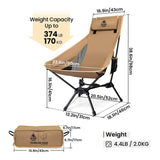 Portable High-Back Camping Chair Khaki V728-OBA1005008315454065
