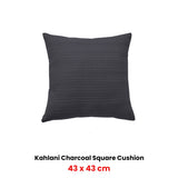 Bianca Kahlani Charcoal Waffle Square Filled Cushion 43 x 43cm V442-BCA-CUSHION-KAHLANI-CHARCOAL-SQ