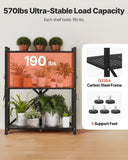 VEVOR 3-Tier Foldable Storage Shelf with Wheels 71 x 33 x 91 cm Metal Shelving V952-YDKZDHJHS3C1VVYHI001V0