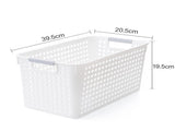 16x Premium Plastic Storage Baskets Bulk w/ Grip Handles 39.5*20.5*19.5cm V563-PS3920-1BOX