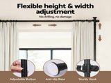 Artiss Room Divider Curtain Rod Extendable Black RD-E-MET-3R-BK