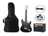 Alpha Electric Guitar Music String Instrument 20W Amplifier Black GUITAR-E-41-ELEC-BK-ACC