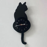 Black-Cat Pendulum Wall Clock,Cat Clock with Moving Tail,Cat Swinging,Whimsical Funny Cl ywm58 V1370-AZ4-10403