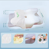 High-Performance Butterfly Memory Foam Pillow 15&deg Cervical Support, Cooling Gel Cover, Ergonomic V1107-CS-HDZT