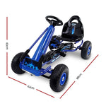 Rigo Kids Pedal Go Kart Ride On Toys Racing Car Rubber Tyre Blue GKRT-F1A-BU