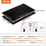 VEVOR Built-in Electric Cooktop Radiant Ceramic Cooktop 5 Burners 35.4x20.5 inch V952-QRSDTL8600WH7MU9NV3
