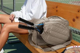 Womens Tennis Gym Bag Sports Tote Fits Two Rackets with Shoe Compartment - Camel V1308-DSZKI-142-2