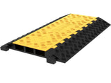 Rubber Cable Guard, 3-Channel, 2 x 2.3 in - Durable Cord Protection Ramp for Driveways, 6600 lbs V952-GXB900X580X75-3PCV0